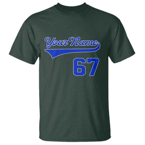 Personalized 67 Jersey Number T Shirt Custom Name Numbered Uniform Sports Team 67th Birthday TS10 Dark Forest Green Print Your Wear
