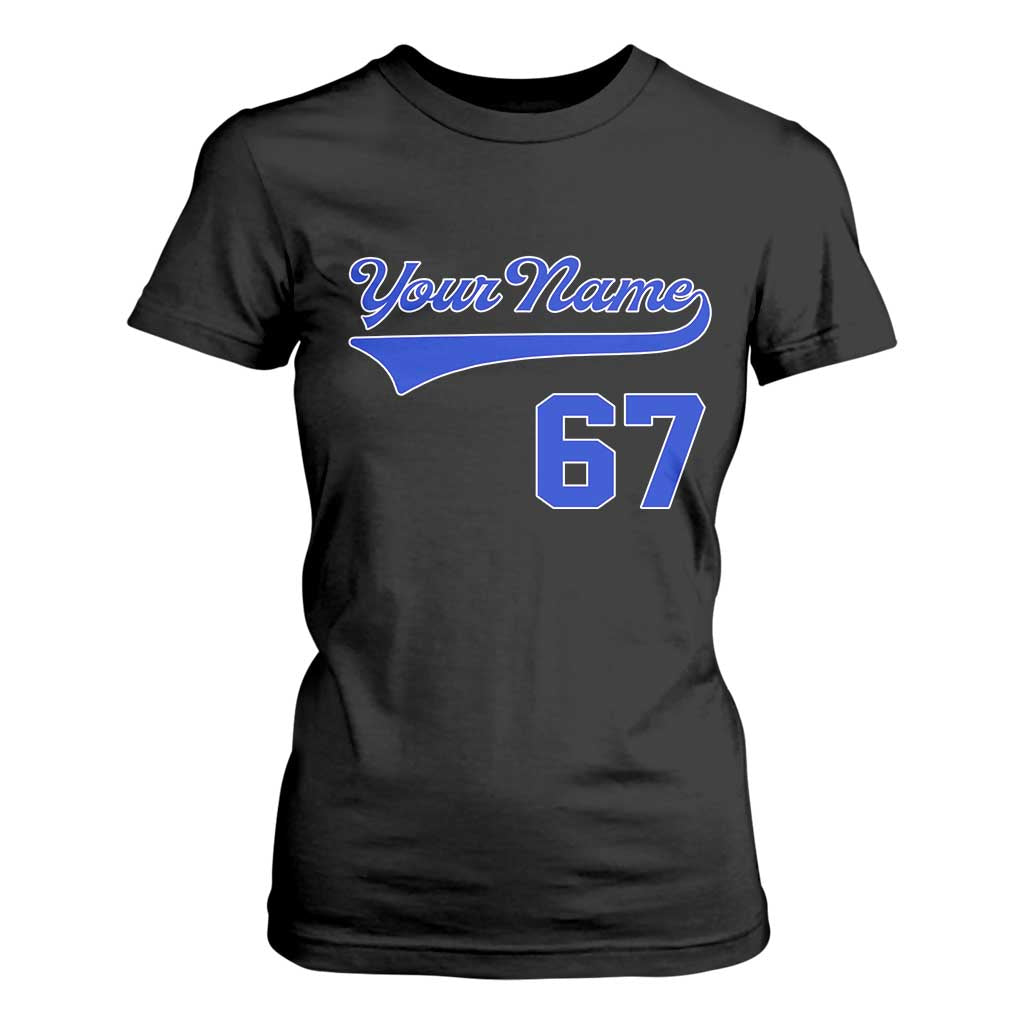 Personalized 67 Jersey Number T Shirt For Women Custom Name Numbered Uniform Sports Team 67th Birthday TS10 Black Print Your Wear