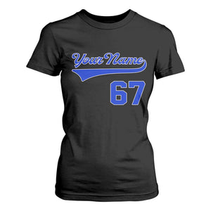 Personalized 67 Jersey Number T Shirt For Women Custom Name Numbered Uniform Sports Team 67th Birthday TS10 Black Print Your Wear