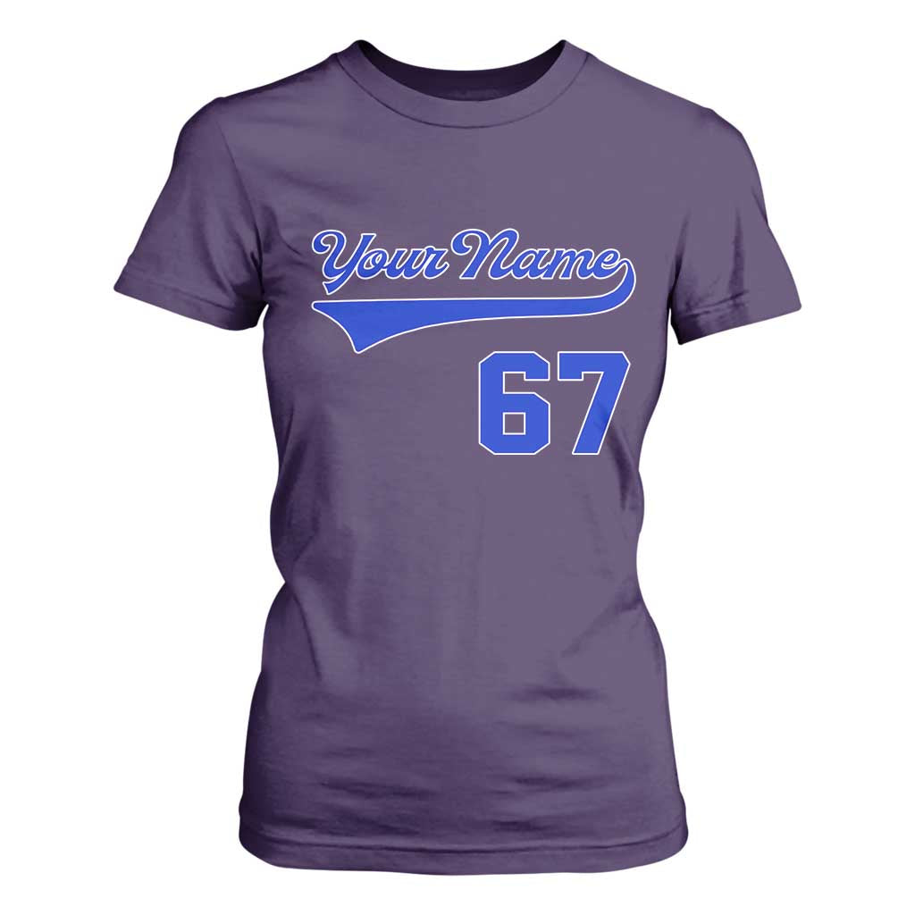 Personalized 67 Jersey Number T Shirt For Women Custom Name Numbered Uniform Sports Team 67th Birthday TS10 Purple Print Your Wear