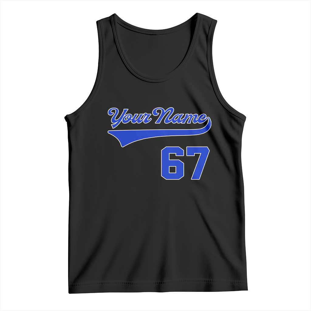 Personalized 67 Jersey Number Tank Top Custom Name Numbered Uniform Sports Team 67th Birthday TS10 Black Print Your Wear