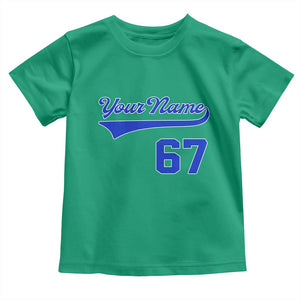 Personalized 67 Jersey Number Toddler T Shirt Custom Name Numbered Uniform Sports Team 67th Birthday TS10 Irish Green Print Your Wear