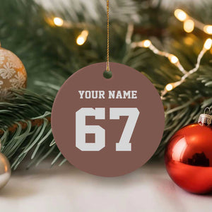 Personalized 67 Jersey Number Ceramic Ornament Custom Name Varsity Sports 67th Birthday TS10 1pc Mocha Print Your Wear