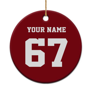 Personalized 67 Jersey Number Ceramic Ornament Custom Name Varsity Sports 67th Birthday TS10 1pc Red Print Your Wear