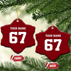 Personalized 67 Jersey Number Ceramic Ornament Custom Name Varsity Sports 67th Birthday TS10 Print Your Wear