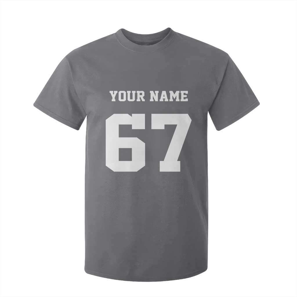 Personalized 67 Jersey Number T Shirt For Kid Custom Name Varsity Sports 67th Birthday TS10 Charcoal Print Your Wear