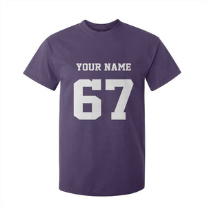 Personalized 67 Jersey Number T Shirt For Kid Custom Name Varsity Sports 67th Birthday TS10 Purple Print Your Wear