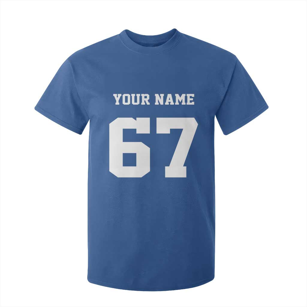 Personalized 67 Jersey Number T Shirt For Kid Custom Name Varsity Sports 67th Birthday TS10 Royal Blue Print Your Wear