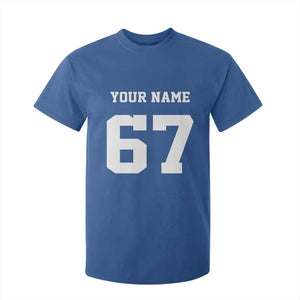 Personalized 67 Jersey Number T Shirt For Kid Custom Name Varsity Sports 67th Birthday TS10 Royal Blue Print Your Wear