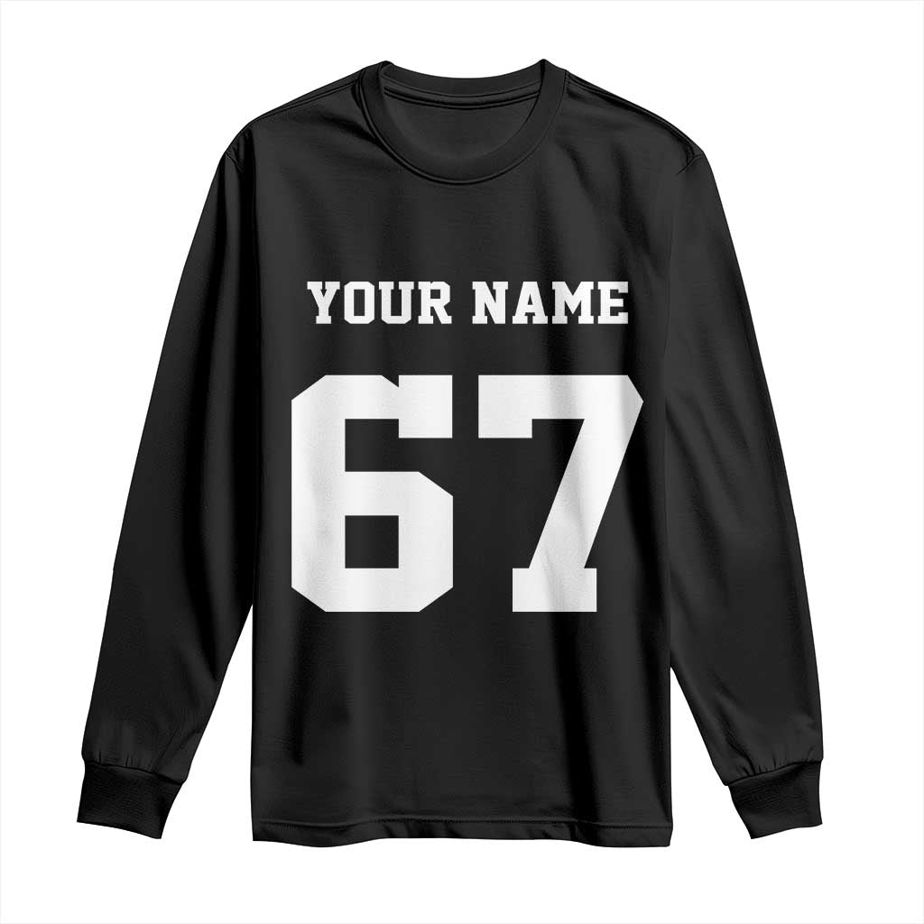 Personalized 67 Jersey Number Long Sleeve Shirt Custom Name Varsity Sports 67th Birthday TS10 Black Print Your Wear