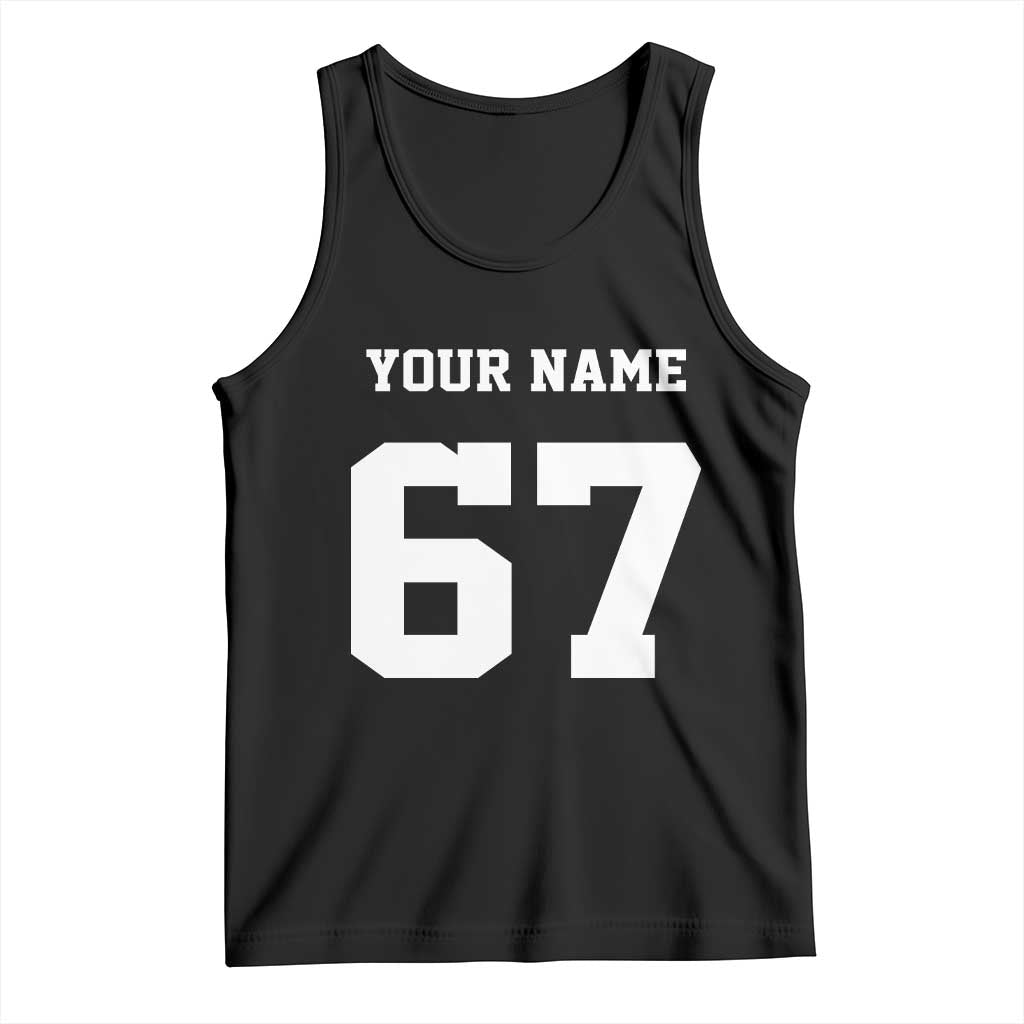 Personalized 67 Jersey Number Tank Top Custom Name Varsity Sports 67th Birthday TS10 Black Print Your Wear