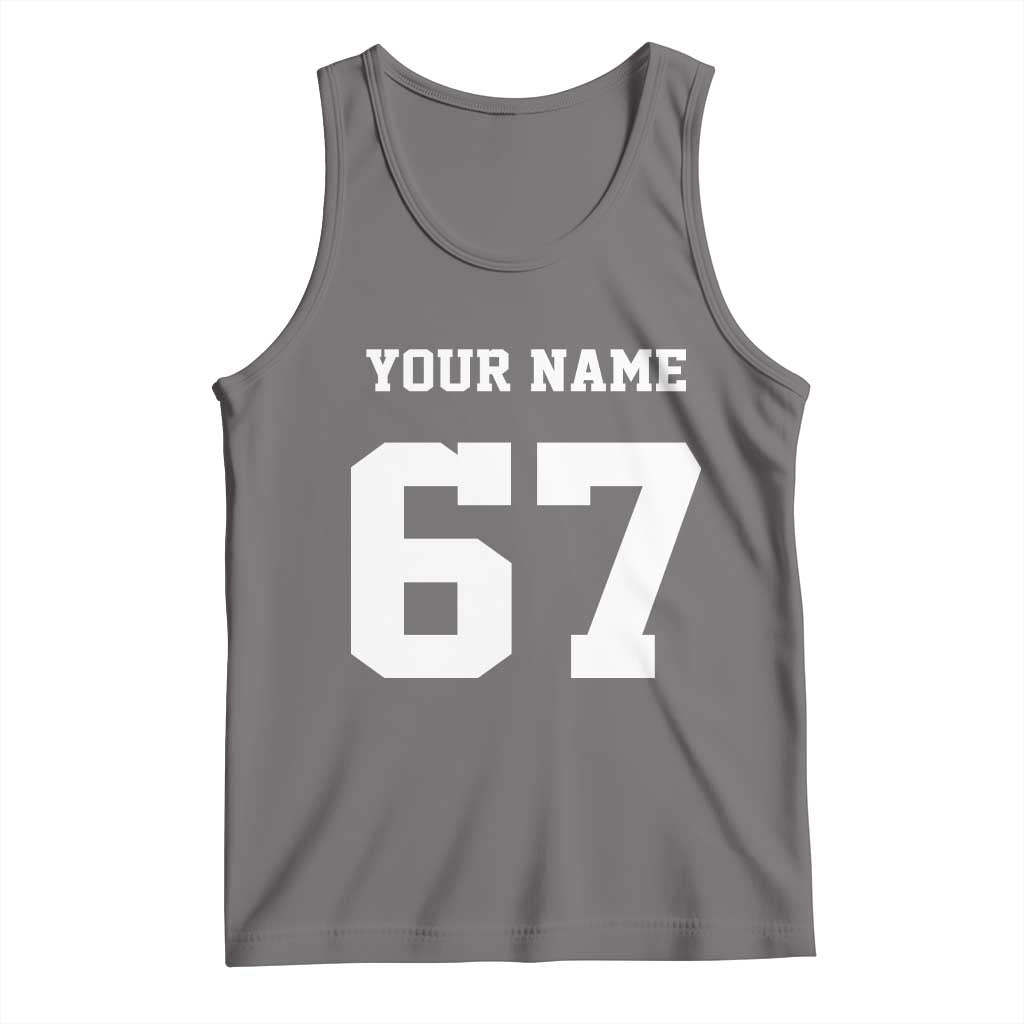 Personalized 67 Jersey Number Tank Top Custom Name Varsity Sports 67th Birthday TS10 Deep Heather Print Your Wear