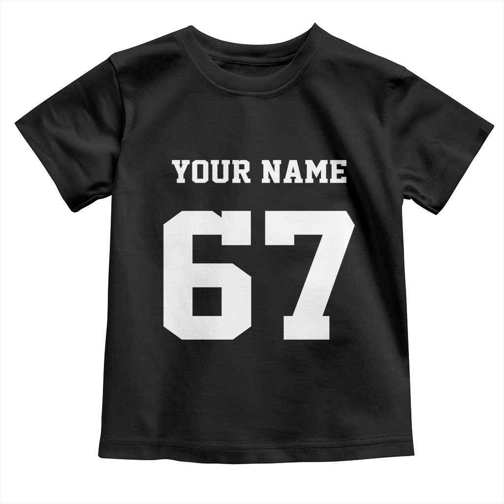 Personalized 67 Jersey Number Toddler T Shirt Custom Name Varsity Sports 67th Birthday TS10 Black Print Your Wear