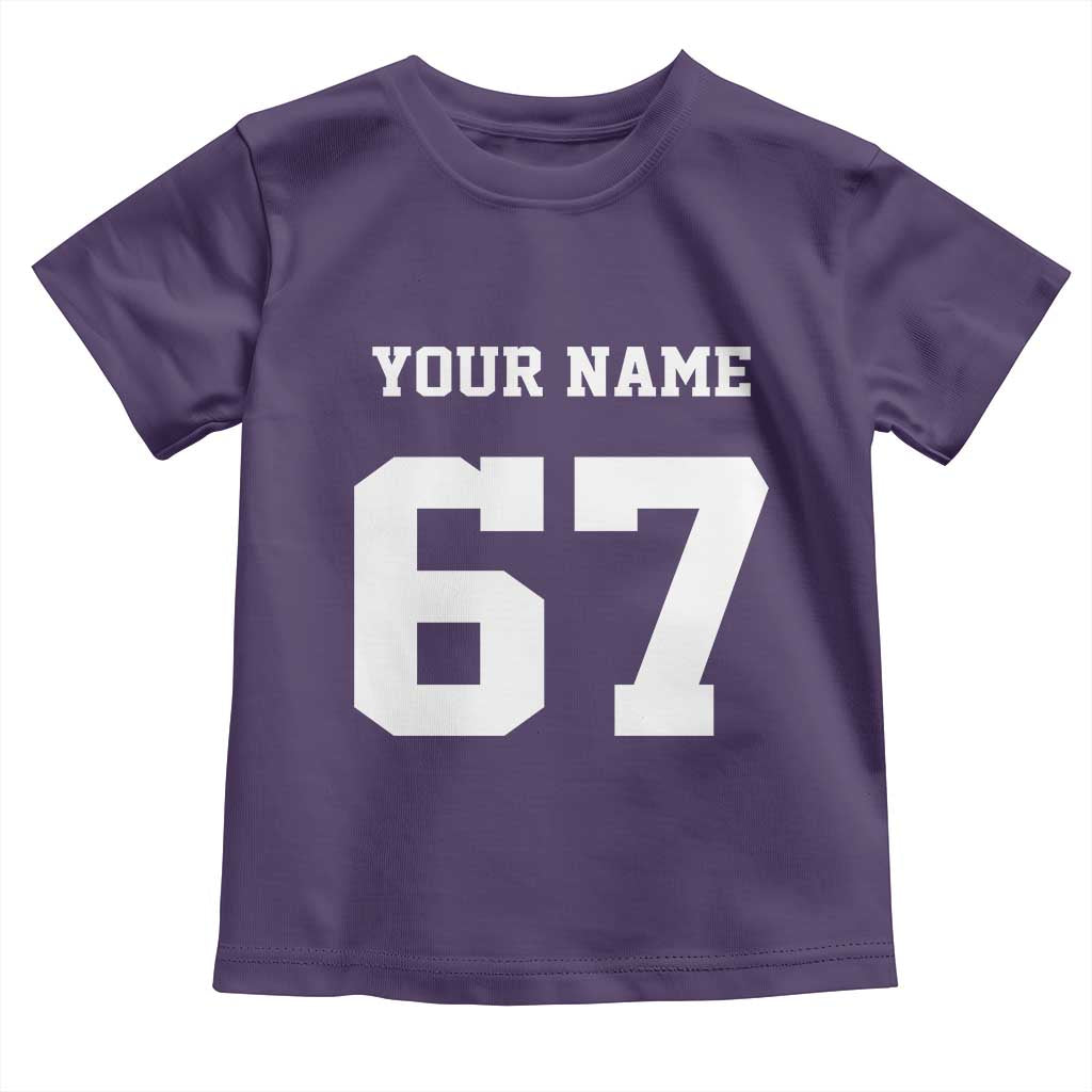 Personalized 67 Jersey Number Toddler T Shirt Custom Name Varsity Sports 67th Birthday TS10 Purple Print Your Wear