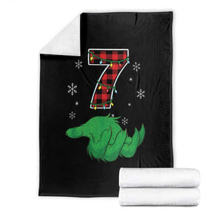 Number 7 Matching 67 Christmas Throw Blanket Red Plaid Xmas Pajamas Holiday Gen Alpha Slang Meme TS10 Black Print Your Wear