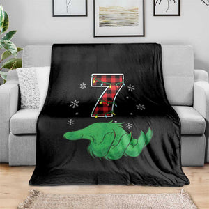 Number 7 Matching 67 Christmas Throw Blanket Red Plaid Xmas Pajamas Holiday Gen Alpha Slang Meme TS10 Print Your Wear