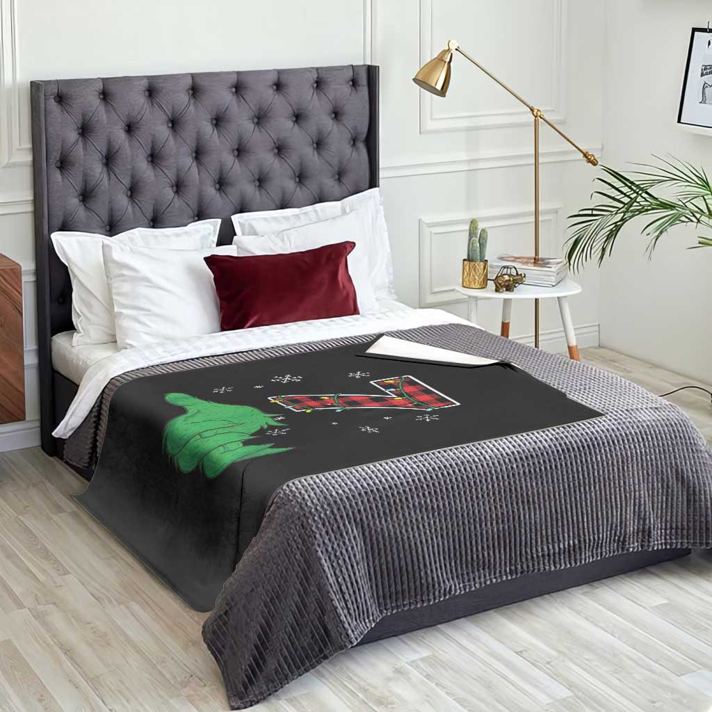 Number 7 Matching 67 Christmas Throw Blanket Red Plaid Xmas Pajamas Holiday Gen Alpha Slang Meme TS10 Print Your Wear