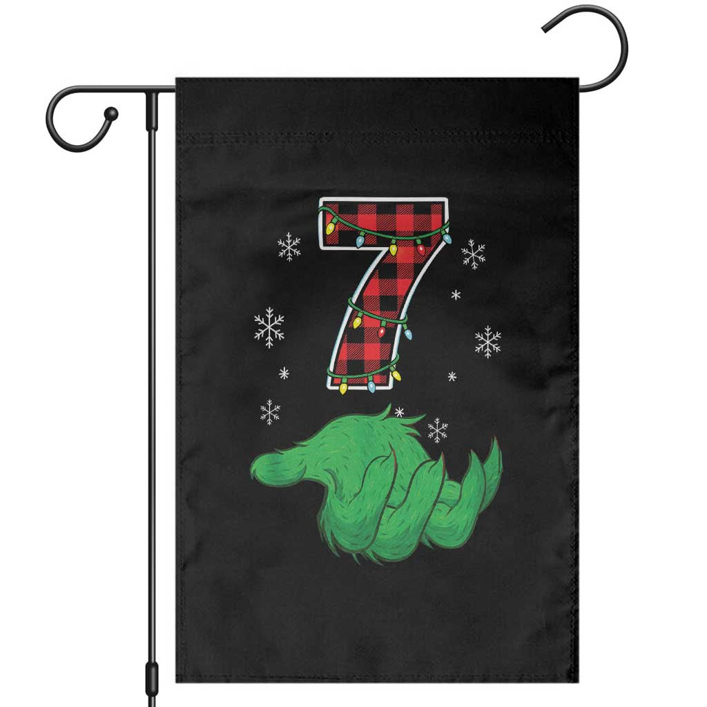 Number 7 Matching 67 Christmas Garden Flag Red Plaid Xmas Pajamas Holiday Gen Alpha Slang Meme TS10 Black Print Your Wear