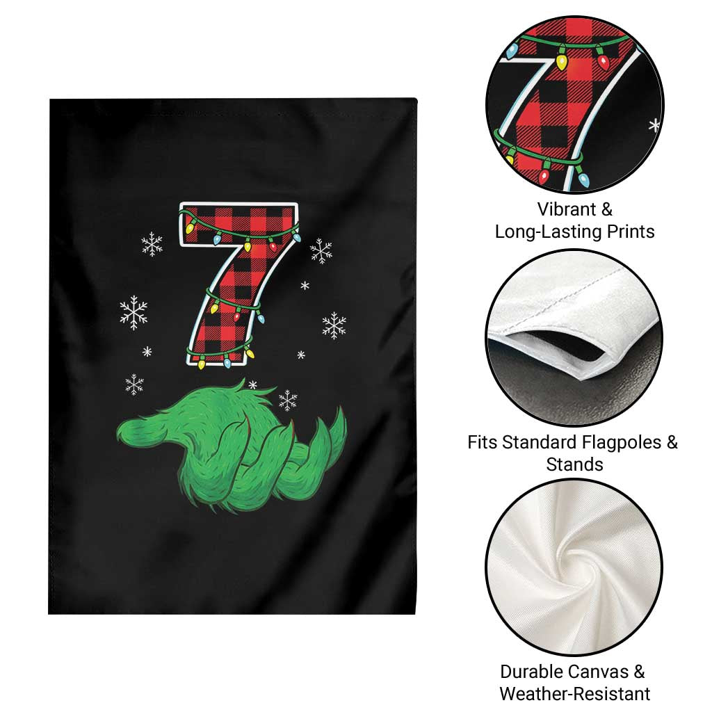 Number 7 Matching 67 Christmas Garden Flag Red Plaid Xmas Pajamas Holiday Gen Alpha Slang Meme TS10 Print Your Wear