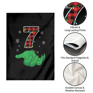 Number 7 Matching 67 Christmas Garden Flag Red Plaid Xmas Pajamas Holiday Gen Alpha Slang Meme TS10 Print Your Wear