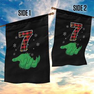 Number 7 Matching 67 Christmas Garden Flag Red Plaid Xmas Pajamas Holiday Gen Alpha Slang Meme TS10 Print Your Wear