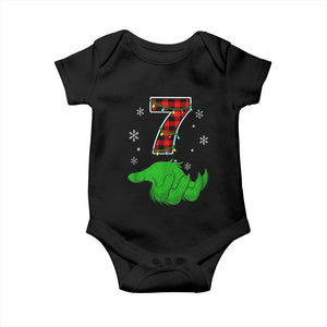 Number 7 Matching 67 Christmas Baby Onesie Red Plaid Xmas Pajamas Holiday Gen Alpha Slang Meme TS10 Black Print Your Wear