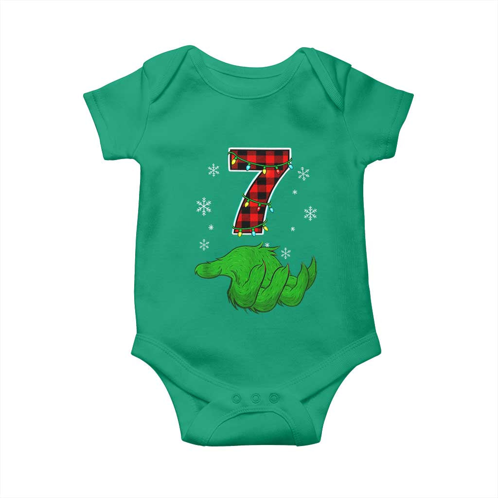 Number 7 Matching 67 Christmas Baby Onesie Red Plaid Xmas Pajamas Holiday Gen Alpha Slang Meme TS10 Irish Green Print Your Wear