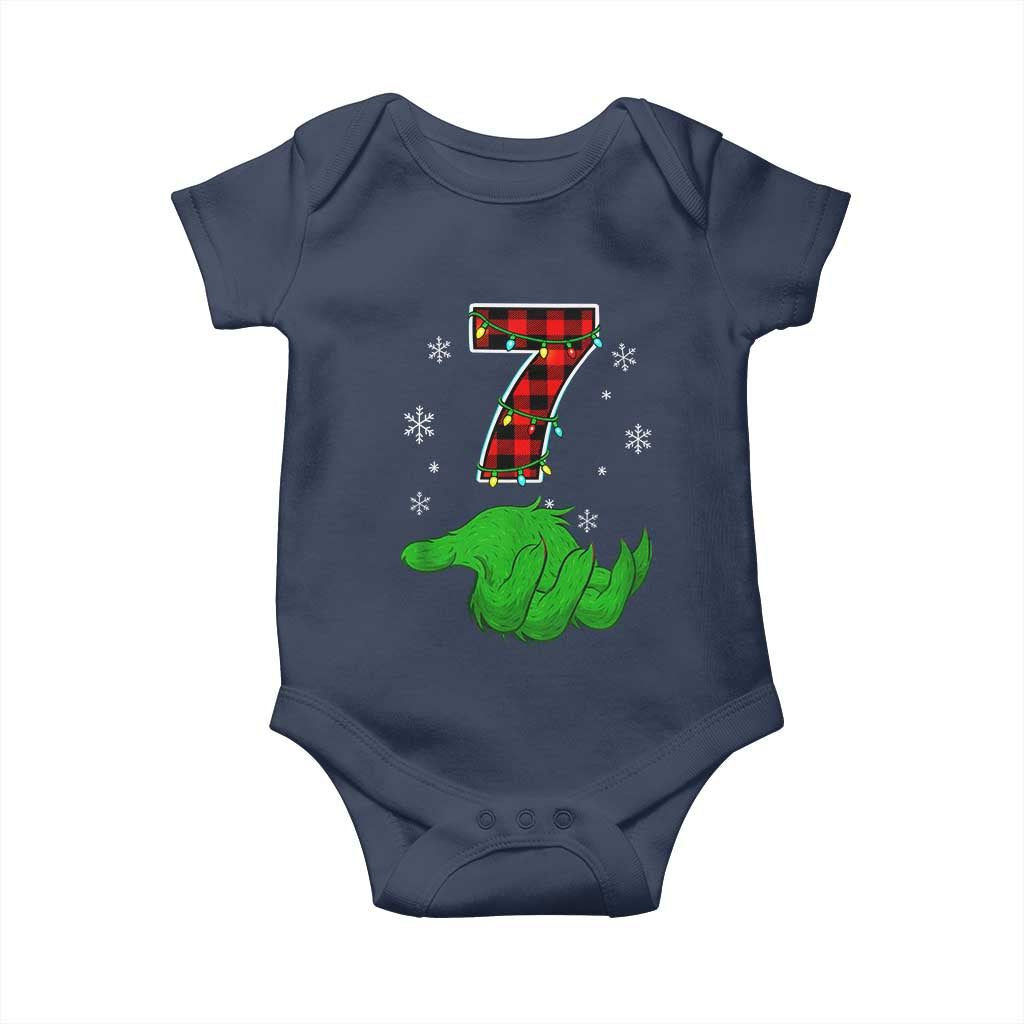 Number 7 Matching 67 Christmas Baby Onesie Red Plaid Xmas Pajamas Holiday Gen Alpha Slang Meme TS10 Navy Print Your Wear