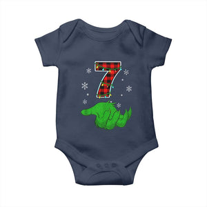 Number 7 Matching 67 Christmas Baby Onesie Red Plaid Xmas Pajamas Holiday Gen Alpha Slang Meme TS10 Navy Print Your Wear