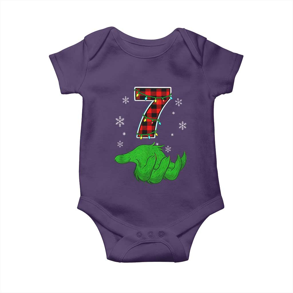 Number 7 Matching 67 Christmas Baby Onesie Red Plaid Xmas Pajamas Holiday Gen Alpha Slang Meme TS10 Purple Print Your Wear