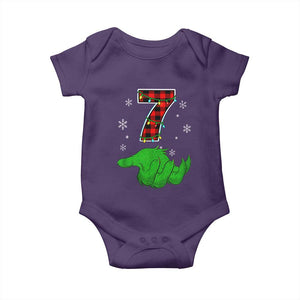 Number 7 Matching 67 Christmas Baby Onesie Red Plaid Xmas Pajamas Holiday Gen Alpha Slang Meme TS10 Purple Print Your Wear