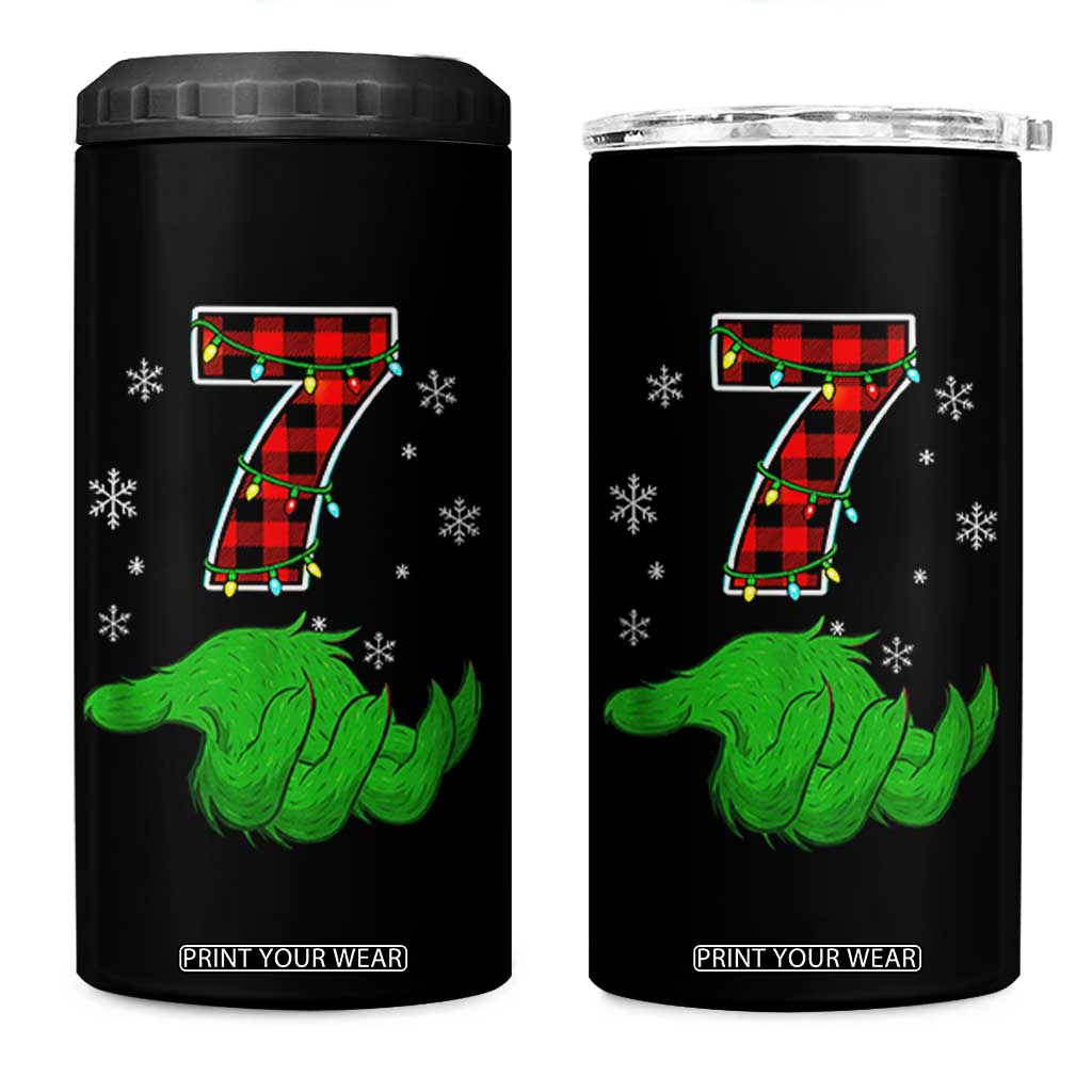 Number 7 Matching 67 Christmas 4 in 1 Can Cooler Tumbler Red Plaid Xmas Pajamas Holiday Gen Alpha Slang Meme TS10 One Size: 16 oz Black Print Your Wear