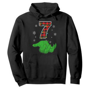 Number 7 Matching 67 Christmas Hoodie Red Plaid Xmas Pajamas Holiday Gen Alpha Slang Meme TS10 Black Print Your Wear