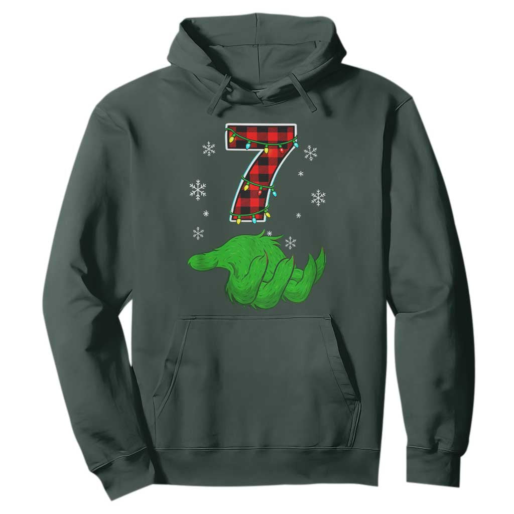 Number 7 Matching 67 Christmas Hoodie Red Plaid Xmas Pajamas Holiday Gen Alpha Slang Meme TS10 Dark Forest Green Print Your Wear
