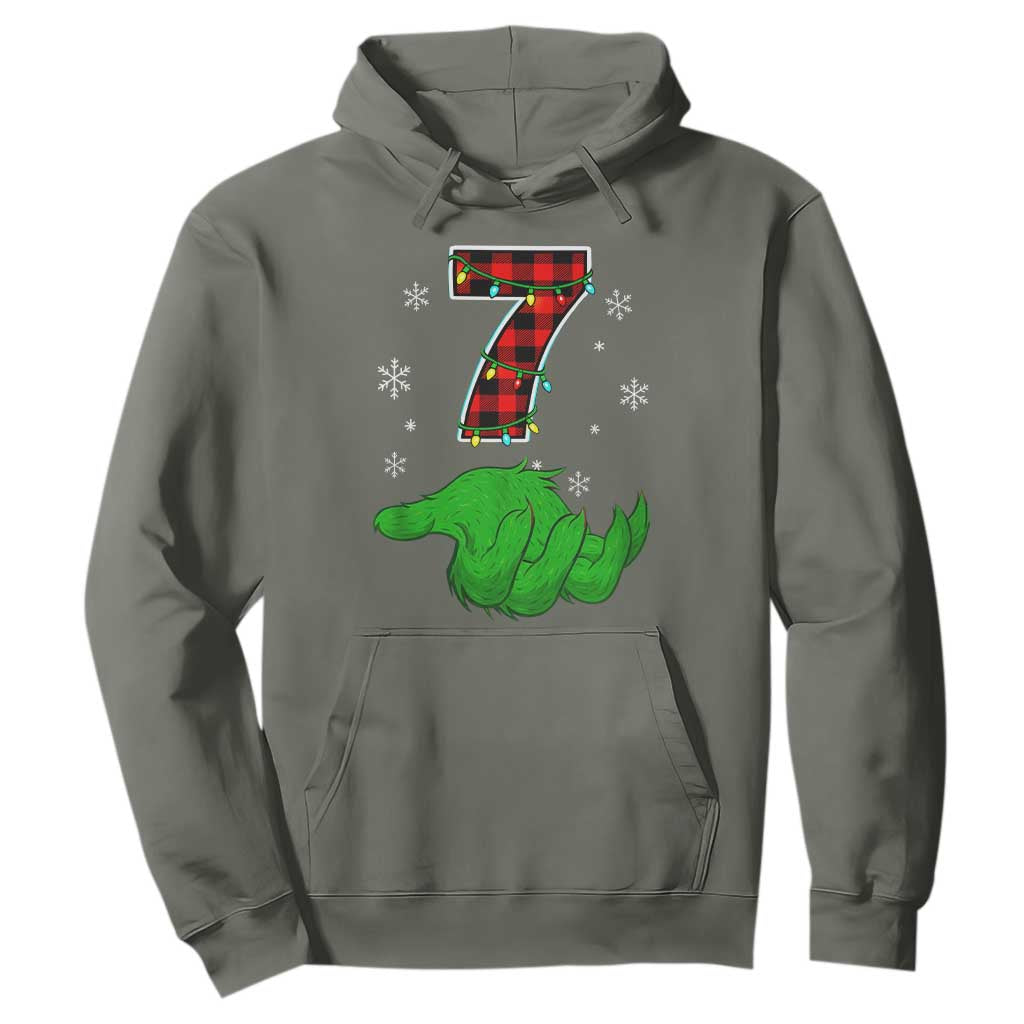 Number 7 Matching 67 Christmas Hoodie Red Plaid Xmas Pajamas Holiday Gen Alpha Slang Meme TS10 Military Green Print Your Wear