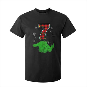 Number 7 Matching 67 Christmas T Shirt For Kid Red Plaid Xmas Pajamas Holiday Gen Alpha Slang Meme TS10 Black Print Your Wear