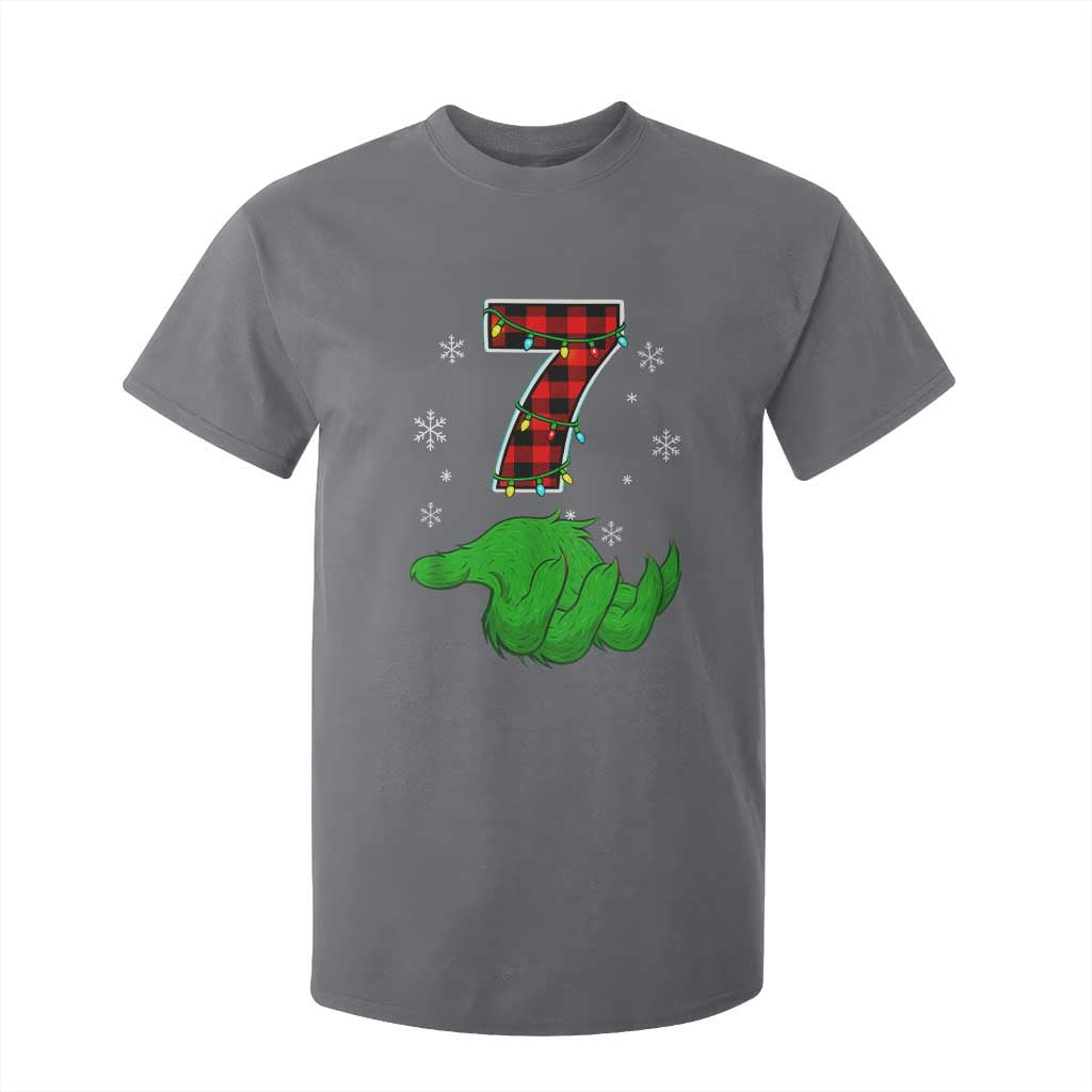 Number 7 Matching 67 Christmas T Shirt For Kid Red Plaid Xmas Pajamas Holiday Gen Alpha Slang Meme TS10 Charcoal Print Your Wear