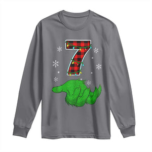 Number 7 Matching 67 Christmas Long Sleeve Shirt Red Plaid Xmas Pajamas Holiday Gen Alpha Slang Meme TS10 Charcoal Print Your Wear