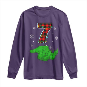 Number 7 Matching 67 Christmas Long Sleeve Shirt Red Plaid Xmas Pajamas Holiday Gen Alpha Slang Meme TS10 Purple Print Your Wear