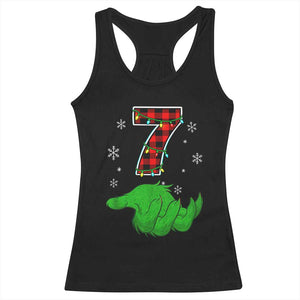 Number 7 Matching 67 Christmas Racerback Tank Top Red Plaid Xmas Pajamas Holiday Gen Alpha Slang Meme TS10 Black Print Your Wear