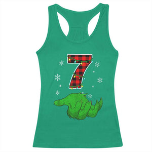 Number 7 Matching 67 Christmas Racerback Tank Top Red Plaid Xmas Pajamas Holiday Gen Alpha Slang Meme TS10 Irish Green Print Your Wear
