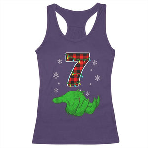 Number 7 Matching 67 Christmas Racerback Tank Top Red Plaid Xmas Pajamas Holiday Gen Alpha Slang Meme TS10 Purple Print Your Wear
