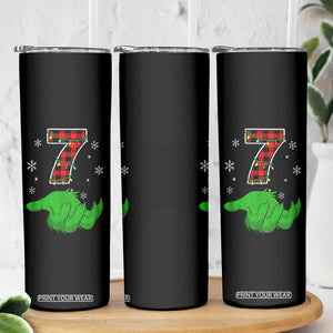 Number 7 Matching 67 Christmas Skinny Tumbler Red Plaid Xmas Pajamas Holiday Gen Alpha Slang Meme TS10 Print Your Wear