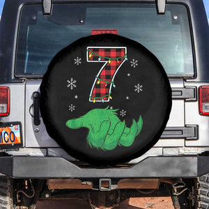 Number 7 Matching 67 Christmas Spare Tire Cover Red Plaid Xmas Pajamas Holiday Gen Alpha Slang Meme TS10 No hole Black Print Your Wear