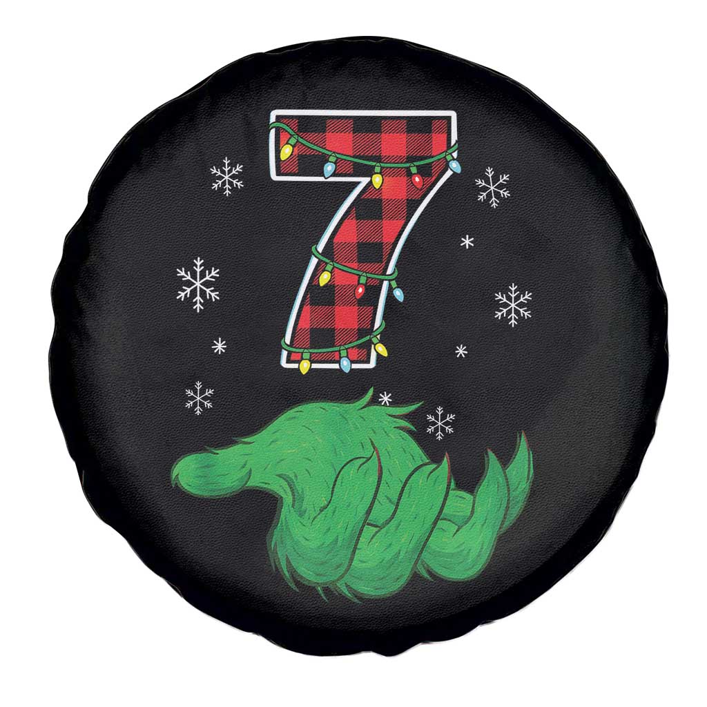 Number 7 Matching 67 Christmas Spare Tire Cover Red Plaid Xmas Pajamas Holiday Gen Alpha Slang Meme TS10 Print Your Wear