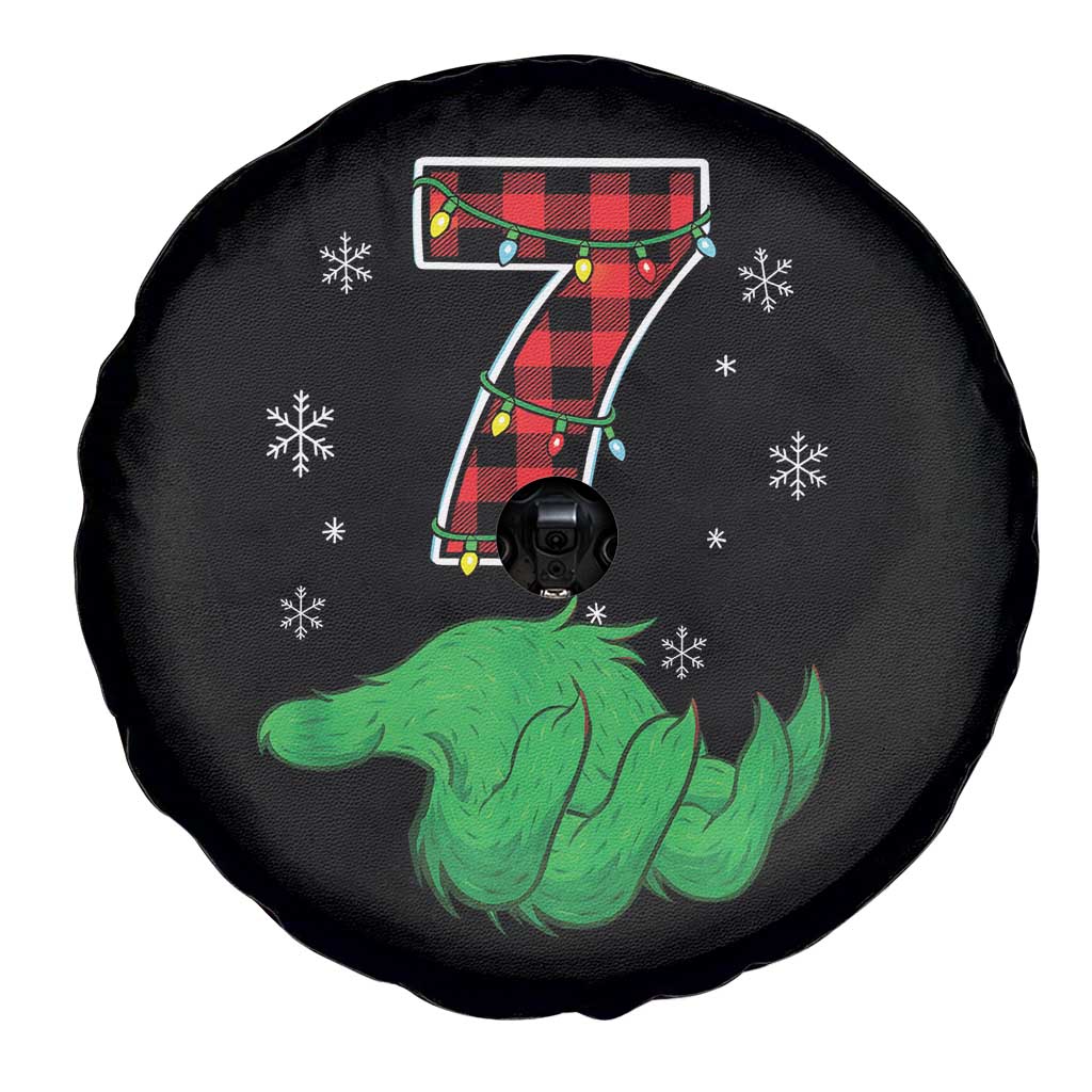 Number 7 Matching 67 Christmas Spare Tire Cover Red Plaid Xmas Pajamas Holiday Gen Alpha Slang Meme TS10 Print Your Wear