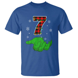 Number 7 Matching 67 Christmas T Shirt Red Plaid Xmas Pajamas Holiday Gen Alpha Slang Meme TS10 Royal Blue Print Your Wear