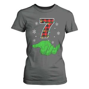 Number 7 Matching 67 Christmas T Shirt For Women Red Plaid Xmas Pajamas Holiday Gen Alpha Slang Meme TS10 Dark Heather Print Your Wear