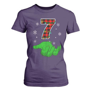Number 7 Matching 67 Christmas T Shirt For Women Red Plaid Xmas Pajamas Holiday Gen Alpha Slang Meme TS10 Purple Print Your Wear