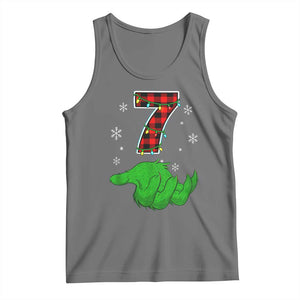 Number 7 Matching 67 Christmas Tank Top Red Plaid Xmas Pajamas Holiday Gen Alpha Slang Meme TS10 Black Heather Print Your Wear